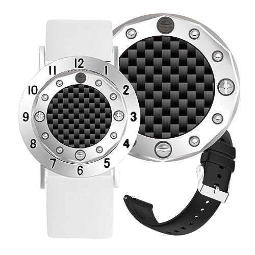 Golf Ball Marker with Carbon Fiber Ball Marker Bracelet, Golf Accessories, Golf Gifts, Golf Counter for Men Women - color: Black/White