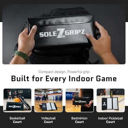 Portable Basketball & Volleyball Sticky Mat by Sola Athletics– Foldable, Reusable, Non-Slip Traction Board for Court Shoe Grip – Perfect for Hardwood Floors –60 Sticky Sheets