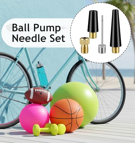 Air Pump Attachments, 4PCS Inflation Ball Pump Needles & Nozzle Adapters for Balloons, Bike Tires and Inflatable Toys, Basketball Pump Needles