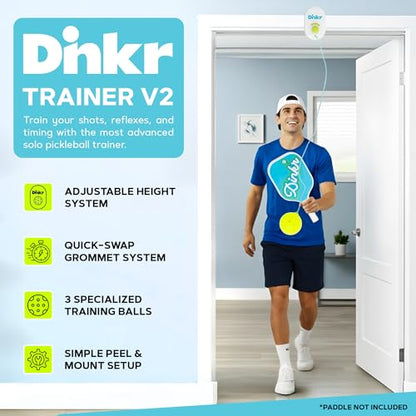Dink’r Pickleball Trainer – Fun & Easy Way to Play Anytime, Anywhere | Practice at Home | Great Gift for Beginners, Families & Pickleball Fans | No Partner Needed, Under the Cost of One Court Rental - color: NEW: 3-Ball Easy-Adjust Trainer