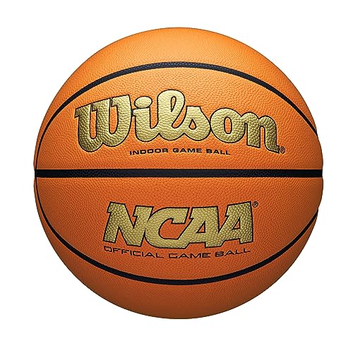 WILSON NCAA Evo NXT Official Indoor Game Basketballs - Sizes 6 and 7 - color: Gold/Orange, size: Size 7 - 29.5"