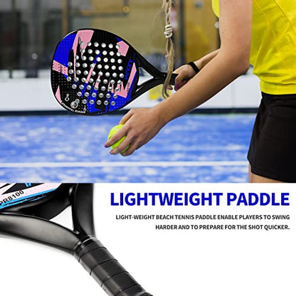 Padel Racket Carbon Fiber Surface with EVA Memory Flex Foam Core Lightweight Padel Racquet