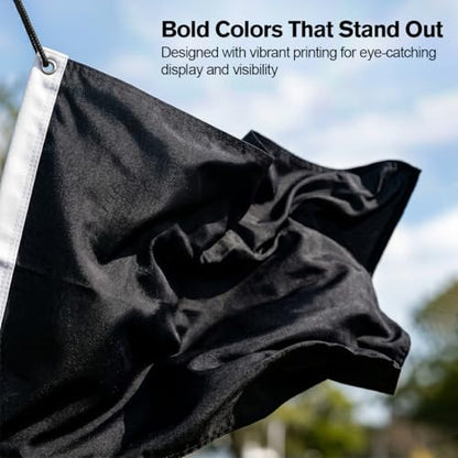 DMSE Solid Black Flag, 3x5 Flag, UV Resistant, Fade Resistant Material with Metal Grommets (3ft x 5ft), (Nylon), (Black) - color: Black, size: Nylon (3 x 5 ft)