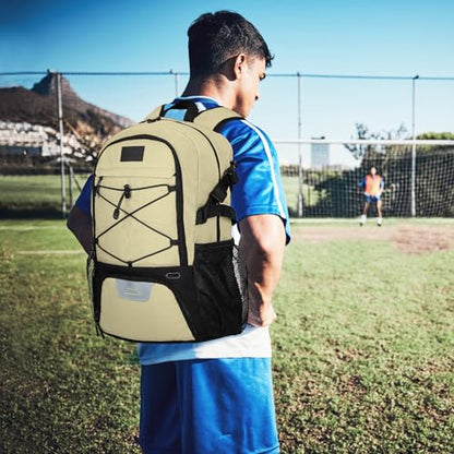 Goloni Soccer Backpack,Basketball Backpack with Ball Compartment & Shoe Compartment,Backpack for Basketball,Soccer - color: Yellow