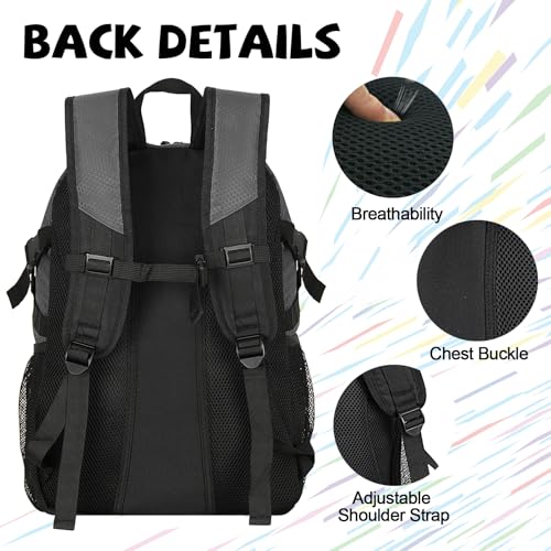 Goloni Basketball Backpack Bag,35L Basketball Bag with with Separate Ball & Shoe Compartments,Large Sports Bag for Basketball - color: dark grey