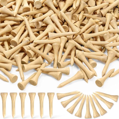Mudder Golf Tees Bulk Wooden Bamboo Golf Tees Multicolor Wood for Men Balls Accessories - color: Wood Color, size: 1-1/2 Inch