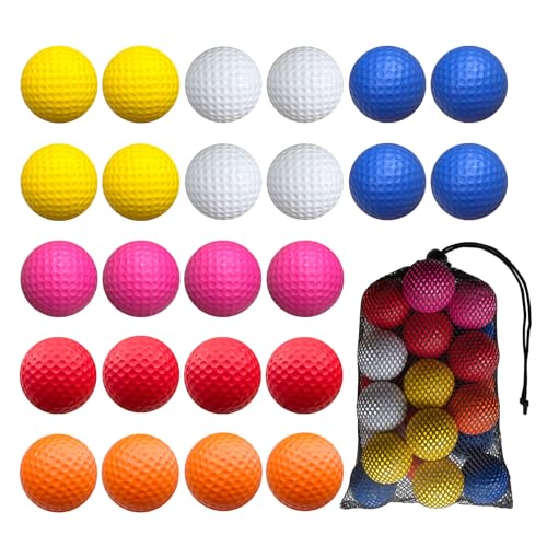 24 Pack Foam Golf Practice Balls,Practice Golf Balls for Backyard,Realistic Feel and Limited Flight Soft Golf Balls for Indoor or Outdoor Training - color: Mixed Color