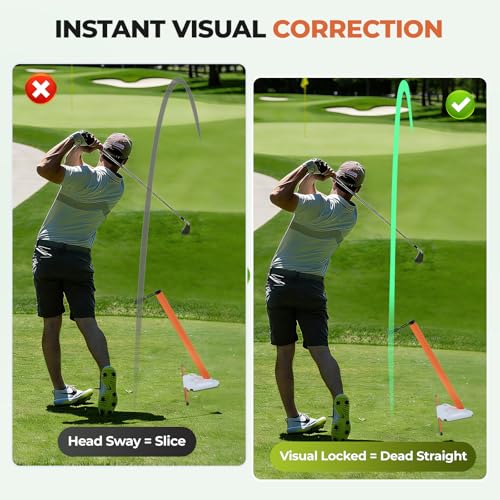 Visual Lock Golf Training Aid – Instant Head Stability & Swing Plane Trainer – Master Swing Path, Fix Swaying, and Correct Slices for Driver & Irons
