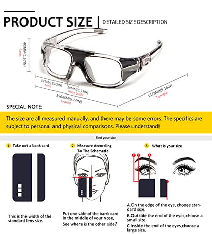 SHEEN KELLY Professional Sports Goggles Adult Protective Safety Goggles Basketball Glasses for Men with Adjustable - color: Replaceable Gray
