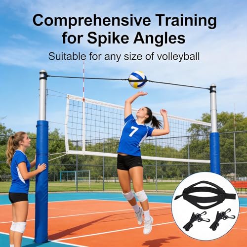 Volleyball Training Equipment Aid Set, 8 Pcs Indoor Outdoor Solo Practice Kit with Training Volleyball, Belt, Trainer Aids for Serve, Spike, Pass Practice, Ideal Gift for Girls and Beginners