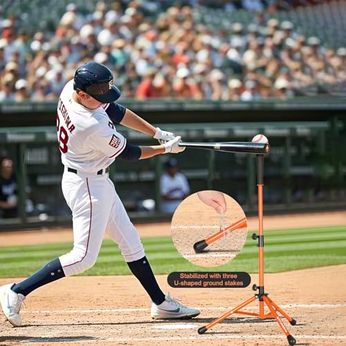 Storgem Batting Baseball tee Softball, Easy to Adjustable Height,Portable Tripod Stand Base Tee for Hitting Training Practice,with Carrying Bag