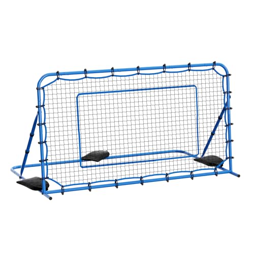 VEVOR Soccer Rebounder Net, Quick-Switch Angle Soccer Goal Rebounder for Control, Passing Practice, Heavy-Duty Iron Frame & PE Net, Easy Setup Ball Training Equipment for Teens&Adults - size: 7x4FT
