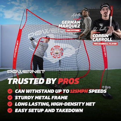 PowerNet 7x7 FT Bundle + I-Screen (1 Frame + 2 Nets), Baseball Net for Hitting, Pitching Drills, Baseball & Softball Training Gear Equipment, Pitcher Barrier from Line Drives Grounders