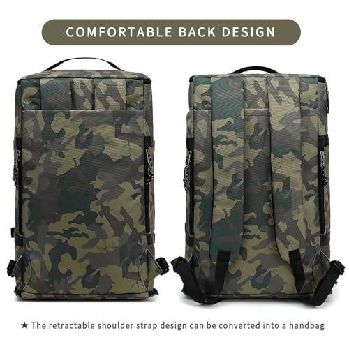 Floral gym duffel bag backpack, fashion wrestling bag,with shoe compartment, 4 kinds of back method waterproof travel sports walking laptop Lightweight (A-Camouflage) - color: A-Camouflage