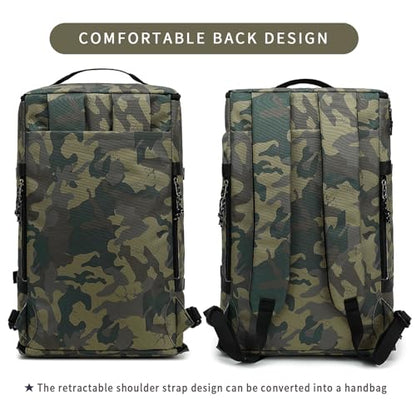 Floral gym duffel bag backpack, fashion wrestling bag,with shoe compartment, 4 kinds of back method waterproof travel sports walking laptop Lightweight (A-Camouflage) - color: A-Camouflage