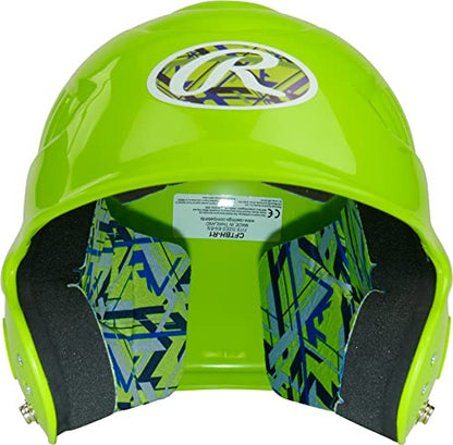 Rawlings | COOLFLO Batting Helmet | T-Ball (6 1/4" - 6 7/8") | Black - color: Green - REMIX