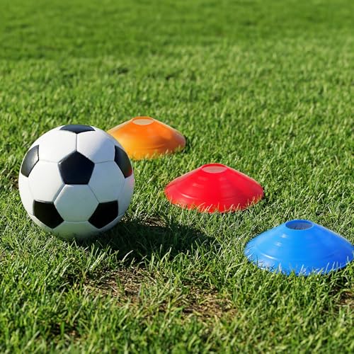 Lemecima 120-Pack Agility Soccer Cones with Portable Carry Bag - Premium Disc Cones for Sports Training, Football, Basketball, Coaching & Practice Equipment (5 Colors)