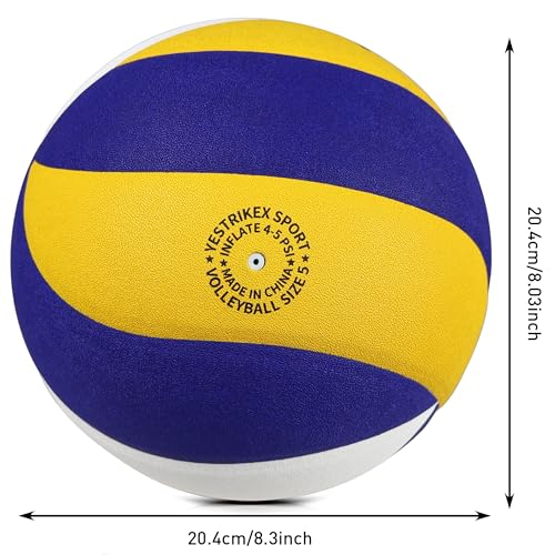 Official Size 5 Volleyball Soft Touch Volleyball Microfiber Composite Cover, Uni-Bladder Foam Wrapped Construction for Gentle Impact, 8-Panel Design Indoor Outdoor Practice Competition