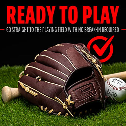 Franklin Sports Baseball Gloves - RTP Pro Adult + Kids Baseball Mitt - Outfield + Infield Gloves - size: 13" - H-Web
