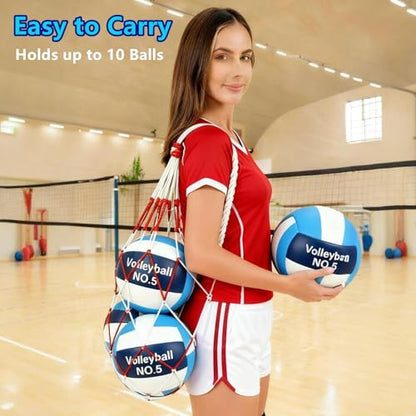 Official Size 5 Volleyball Balls, Waterproof Soft Bulk Recreational Volley Balls with Pump and Net Bag for Beach Pool Sand Training for Beginner