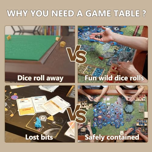 Solid Wood Board Game Table with Removable Table Top for 4–6 Players,Gaming Table and Dining Includes Play Mat and Detachable Cup Holders with 55" x 31" Play Area (Cherry) - color: Cherry