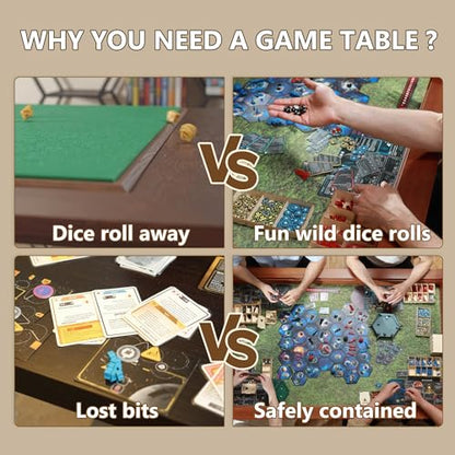 Solid Wood Board Game Table with Removable Table Top for 4–6 Players,Gaming Table and Dining Includes Play Mat and Detachable Cup Holders with 55" x 31" Play Area (Cherry) - color: Cherry