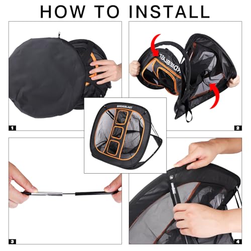 Professinoal Golf Chipping Net with Golf Hitting Mat,12 Practice Foam Balls and 2 Pixing Pins, for Indoor and Outdoor Target Chipping Training - style: Chipping Net+Tri-Turf Hitting Mat