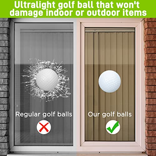 Yunsailing 200 Pcs Plastic Practice Golf Balls Limited Flight Training Golf Balls with 2 Mesh Bags for Indoor Outdoor Backyard Driving Range(White)