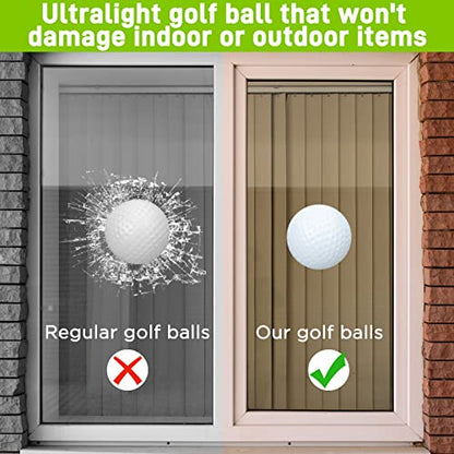 Yunsailing 200 Pcs Plastic Practice Golf Balls Limited Flight Training Golf Balls with 2 Mesh Bags for Indoor Outdoor Backyard Driving Range(White)
