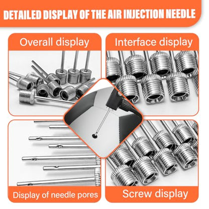 Manesi Ball Pump Needles (50 Pack) - Heavy Duty Inflation Needles & Ball Pins for Basketball, Soccer Ball, Football, Bike Pump - Fits Most Air Pumps - Universal Air Needles for Sports Balls.