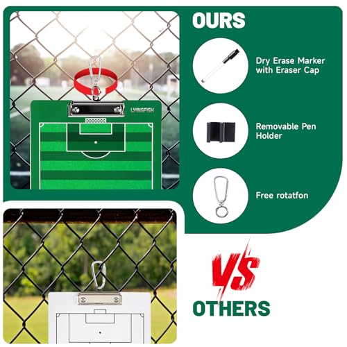 Dry Erase Coaches Clipboard, Waterproof Soccer Whiteboard for Coaches Double-Sided Soccer Clipboard for Coaches Writable and Erasable Coaching Board Dry Erase Coaching Board Dry Erase Clipboard Gift - style: Soccer