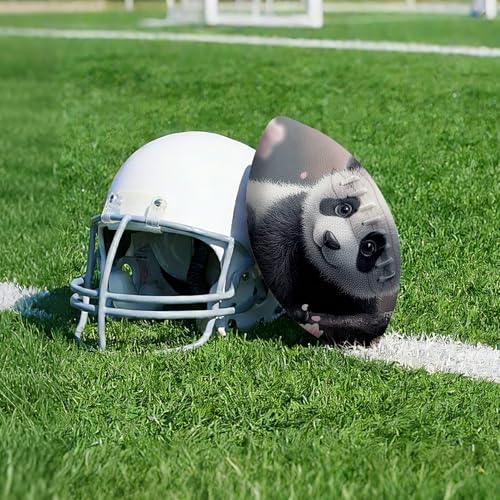 American Football, Official Size 11.9 x 7.3 Inch, Premium Composite Leather High-Grip Ball with Pro-Style Lacing, Unique Prints for Training, Games & Gifts - color: Panda Sakura