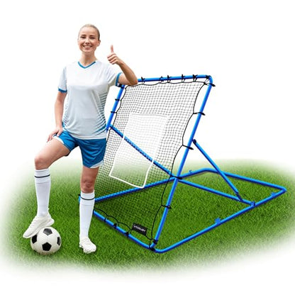 VELOCITY Adjustable Baseball Rebounder Net with 3 Return Angles, 4x4.5 Feet Soft Ball and Baseball Net for Skill Development Multi Sport Pitchback Feilding Trainer for Solo Practice