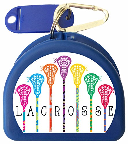 Lacrosse 7 Standing Sticks Retainer and Mouthguard Case with Carabiner, Durable Mouthguard Case for Sports, Retainer Holder for Travel and Protection, Ideal for Secure Storage - Blue - color: Blue