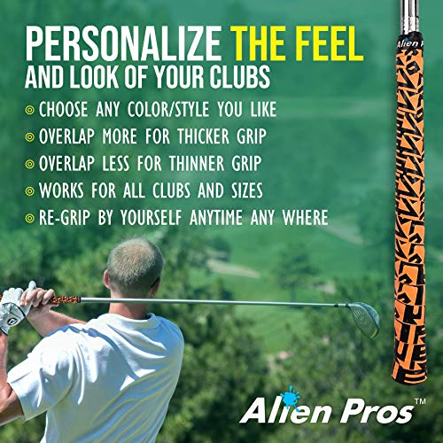 Alien Pros Golf Grip Wrapping Tapes - Innovative Golf Club Grip Solution - Enjoy a Fresh New Grip Feel in Less Than 1 Minute - style: 16-Pack Egyptian