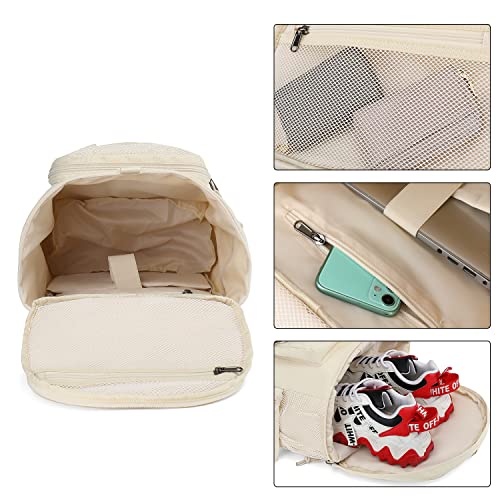 Kalesi Gym Duffle Bag Backpack 4-Way Waterproof with Shoes Compartment for travel Sport Hiking laptop (Sea salt white) - color: Sea Salt White