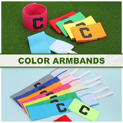 PATIKIL Soccer Captain Armband, 9 Pcs Captain Arm Bands for Soccer Elastic Captain C Arm Band Sports Captain Armbands for Youth Adult Football Team Training 9 Color