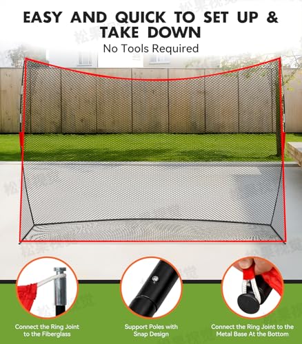 Golf Net, 10x7ft Heavy Duty Golf Practice Nets for Backyard Driving Chipping Hitting, Indoor Outdoor Training，with Carry Bag