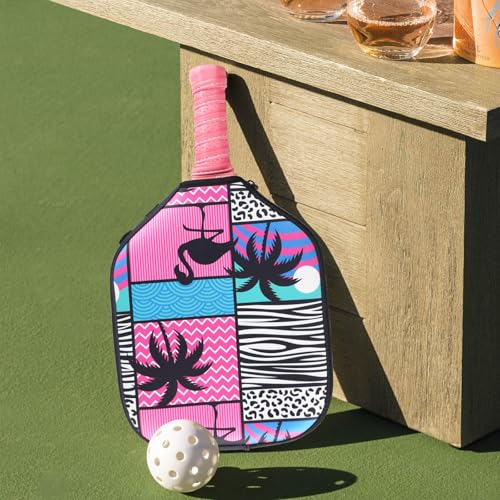 Pickleball Paddle Cover, Neoprene Racket Sleeve with Zipper, 11.8" * 9.05" Soft & Durable Pickleball Paddle Protection Cover 1Pc & 2 Pcs - color: Hawaii 1 Pc