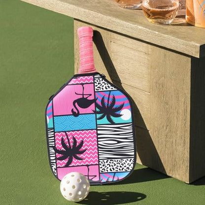 Pickleball Paddle Cover, Neoprene Racket Sleeve with Zipper, 11.8" * 9.05" Soft & Durable Pickleball Paddle Protection Cover 1Pc & 2 Pcs - color: Hawaii 1 Pc