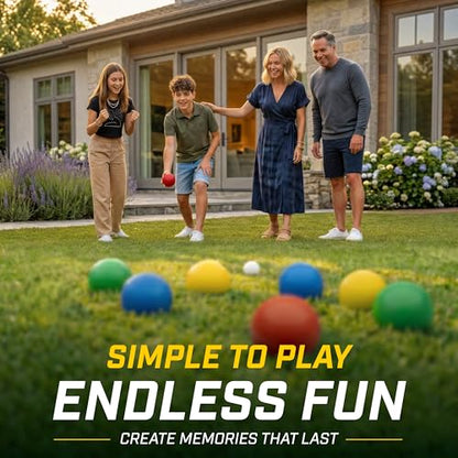 GoSports 90 mm Bocce Ball Sets - Outdoor Lawn Game - Composite or Resin - color: Composite