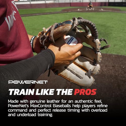 PowerNet MaxControl Baseballs, 6 Various Size & Weighted Balls, Pitch Trainer to Improve Command, Training Equipment for Pitching & Throwing, Portable Baseball Practice Balls