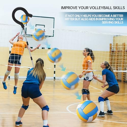 Volleyball Spike Trainer with Adjustable Height & Real Ball Feel - Hitting Training Equipment for Spiking,Jumping, and Serving Practice -Lightweight,Non-Slip Design/Durable- Perfect for Beginners/Pros