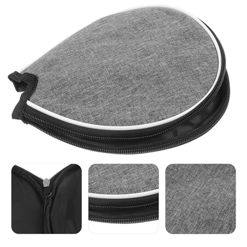 Toddmomy Table Tennis Paddle Case and Bat Storage Bag Gray Semi-circle Protective Reusable Organizing Bag for Sports Equipment