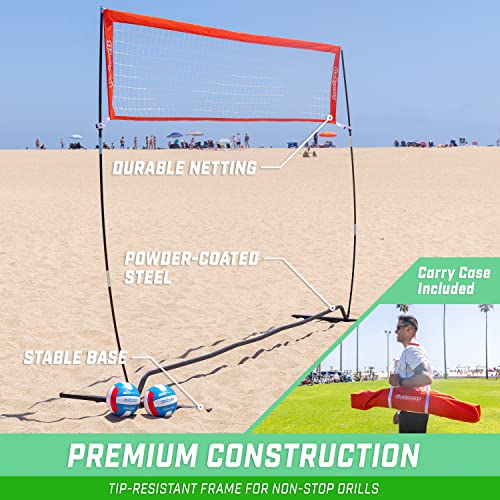 GoSports Freestanding Volleyball Training Net - 12 ft or 20 ft - Indoor our Outdoor Use, Instant Setup, and Height Adjustable - style: 12 ft