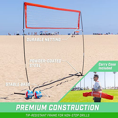 GoSports Freestanding Volleyball Training Net - 12 ft or 20 ft - Indoor our Outdoor Use, Instant Setup, and Height Adjustable - style: 12 ft