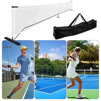 Tennis Net, Soccer Barrier, Practice Net, Compact Detachable Mesh, Portable 9.5kg Structure with Carry Bag 22ft Setup for Driveway Training, Family Backyard Indoor Matches - color: White