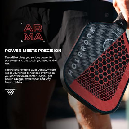 Holbrook ARMA Series Metallic Pickleball Paddle – Carbon Fiber Paddle with Dual-Density Core | USAPA Approved for Tournament Play | Control & Power - style: S
