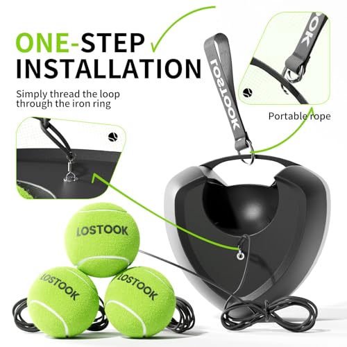 No-Fill Tennis Trainer, Solo Play Set for Backyard, Family Fun Skill Builder Kids Adults Beginners