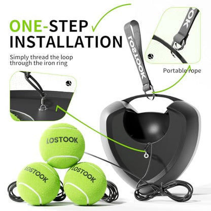 No-Fill Tennis Trainer, Solo Play Set for Backyard, Family Fun Skill Builder Kids Adults Beginners